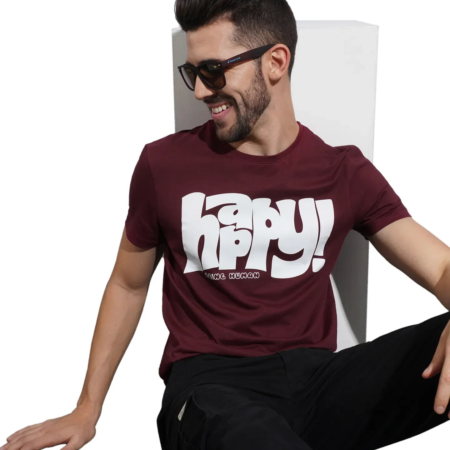 Wine Regular Fit Men's Short Sleeves T-Shirt by Being Human Clothing - Image 6