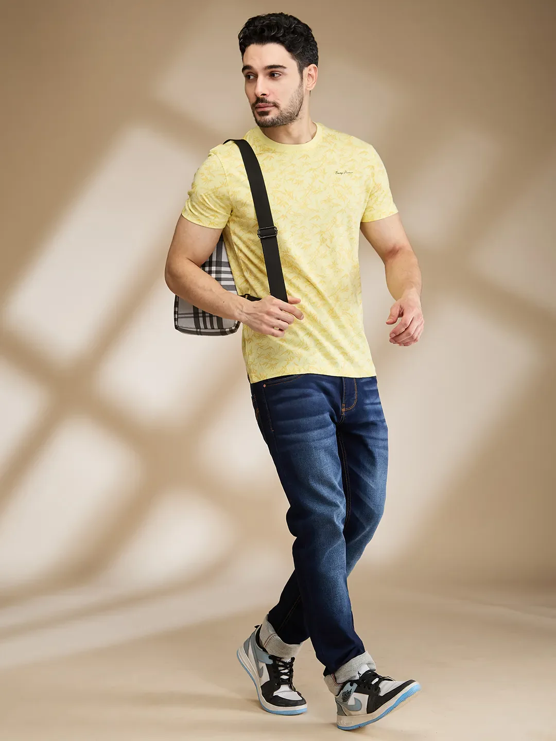 Yellow Regular Fit Men's Short Sleeves T-Shirt by Being Human Clothing - Image 6