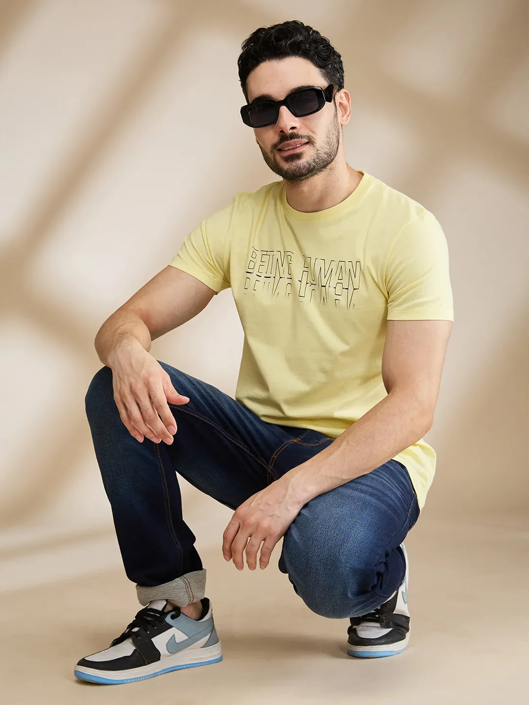 Yellow Regular Fit Men's Short Sleeves T-Shirt by Being Human Clothing - Image 6