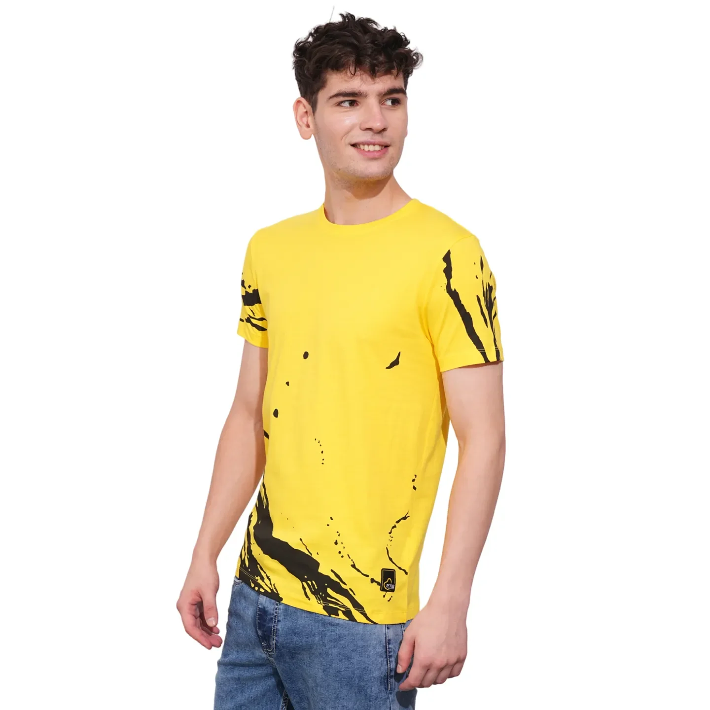 Yellow Regular Fit Men's Short Sleeves T-Shirt by Being Human Clothing - Image 2