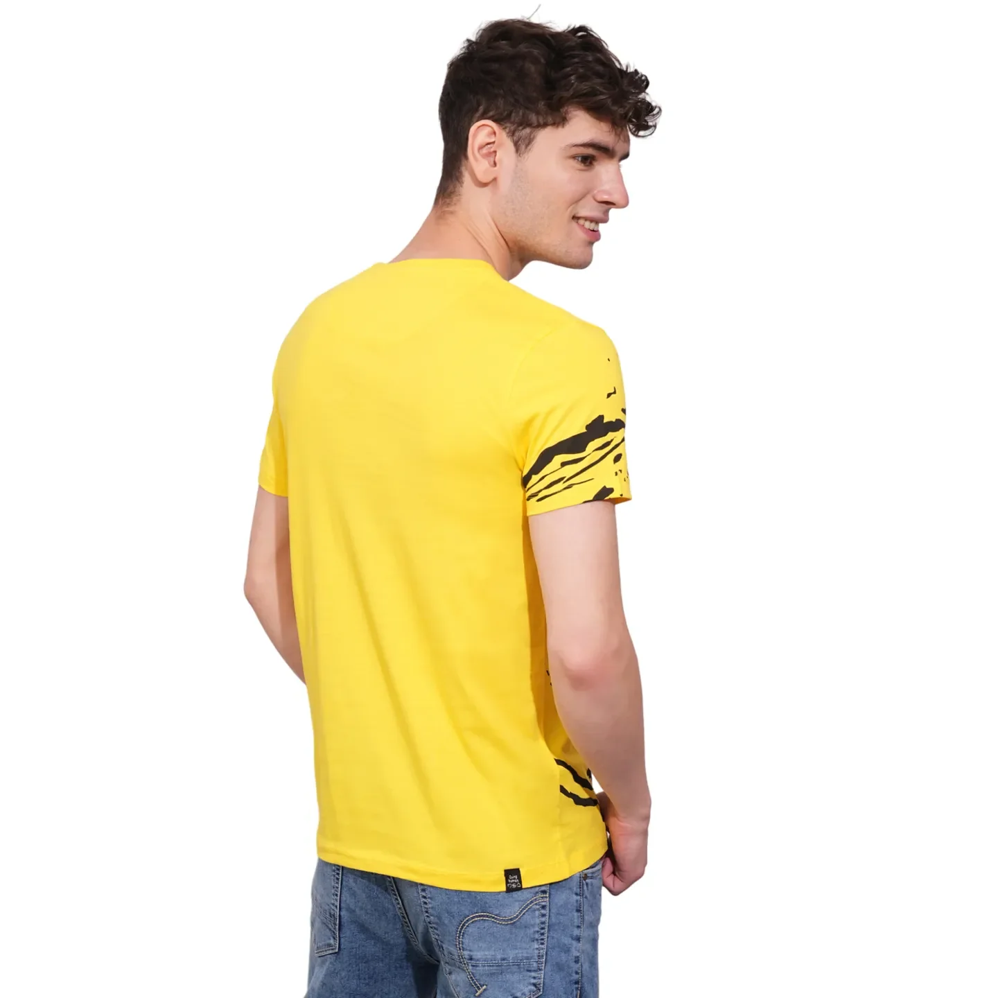 Yellow Regular Fit Men's Short Sleeves T-Shirt by Being Human Clothing - Image 3