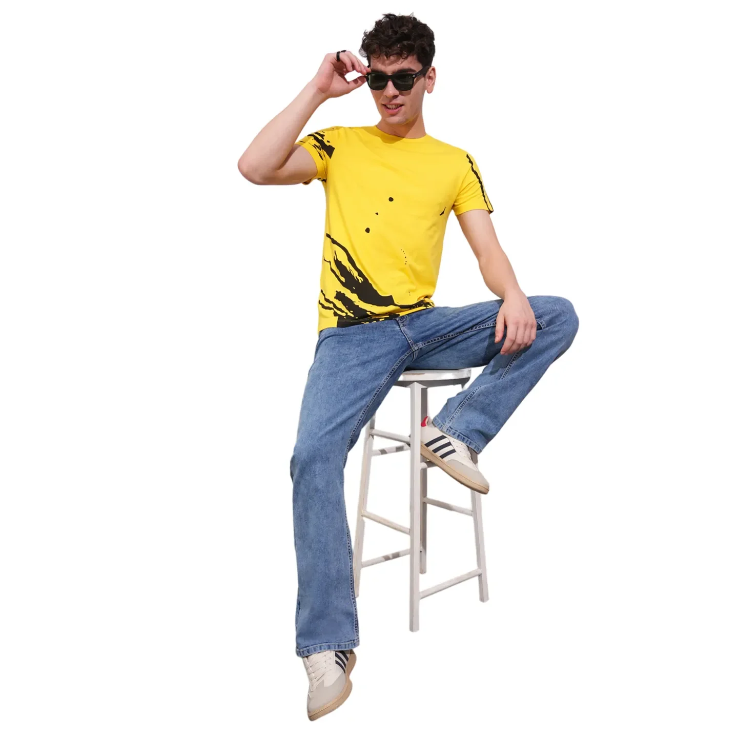Yellow Regular Fit Men's Short Sleeves T-Shirt by Being Human Clothing - Image 4