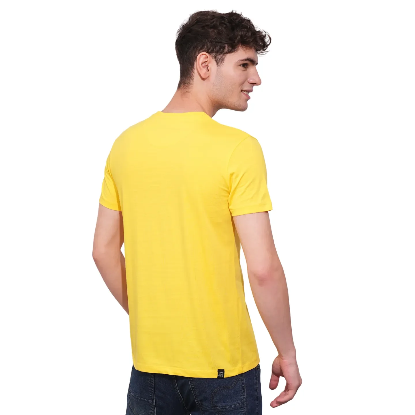 Yellow Regular Fit Round Neck Men's T-Shirt by Being Human Clothing - Image 3