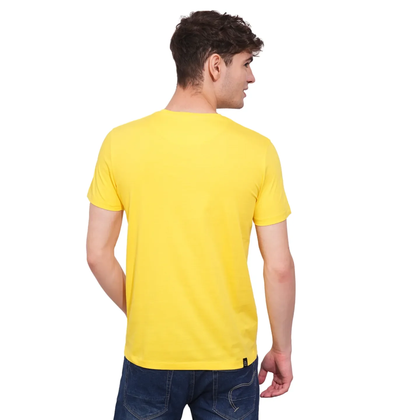 Yellow Regular Fit Round Neck Men's T-Shirt by Being Human Clothing - Image 3