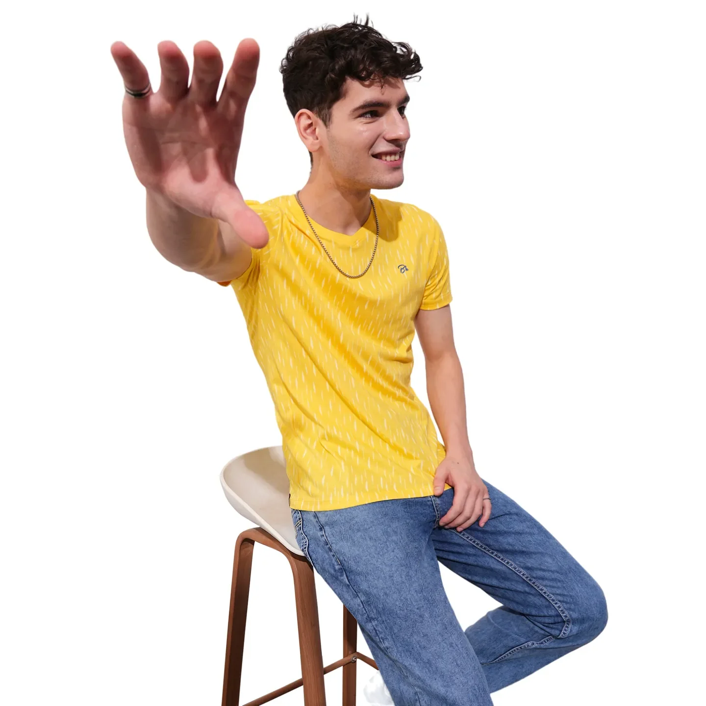Yellow Regular Fit Men's Short Sleeves T-Shirt by Being Human Clothing - Image 6