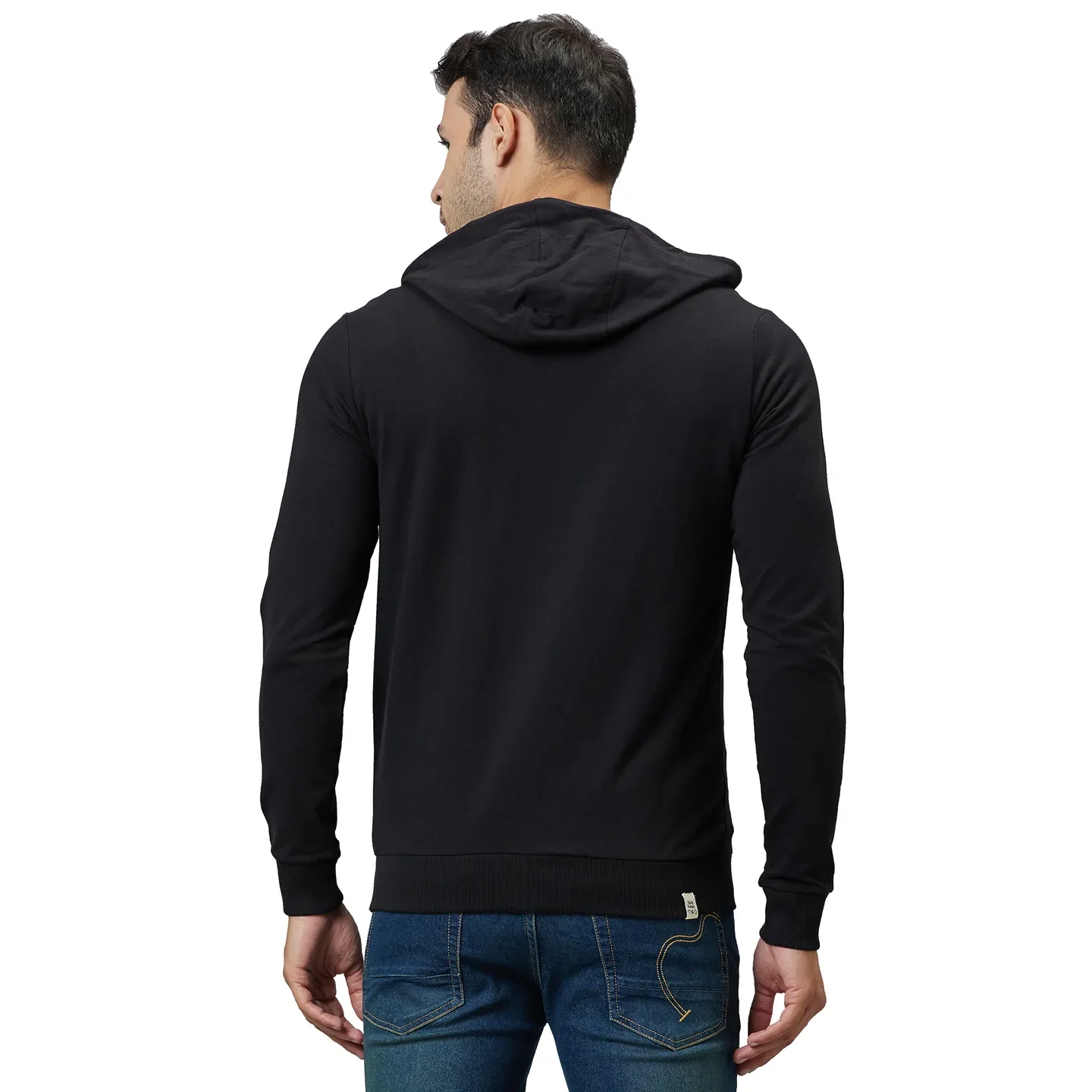 Black Regular Fit  Long Sleeves Men's Hoodie by Being Human Clothing - Image 3