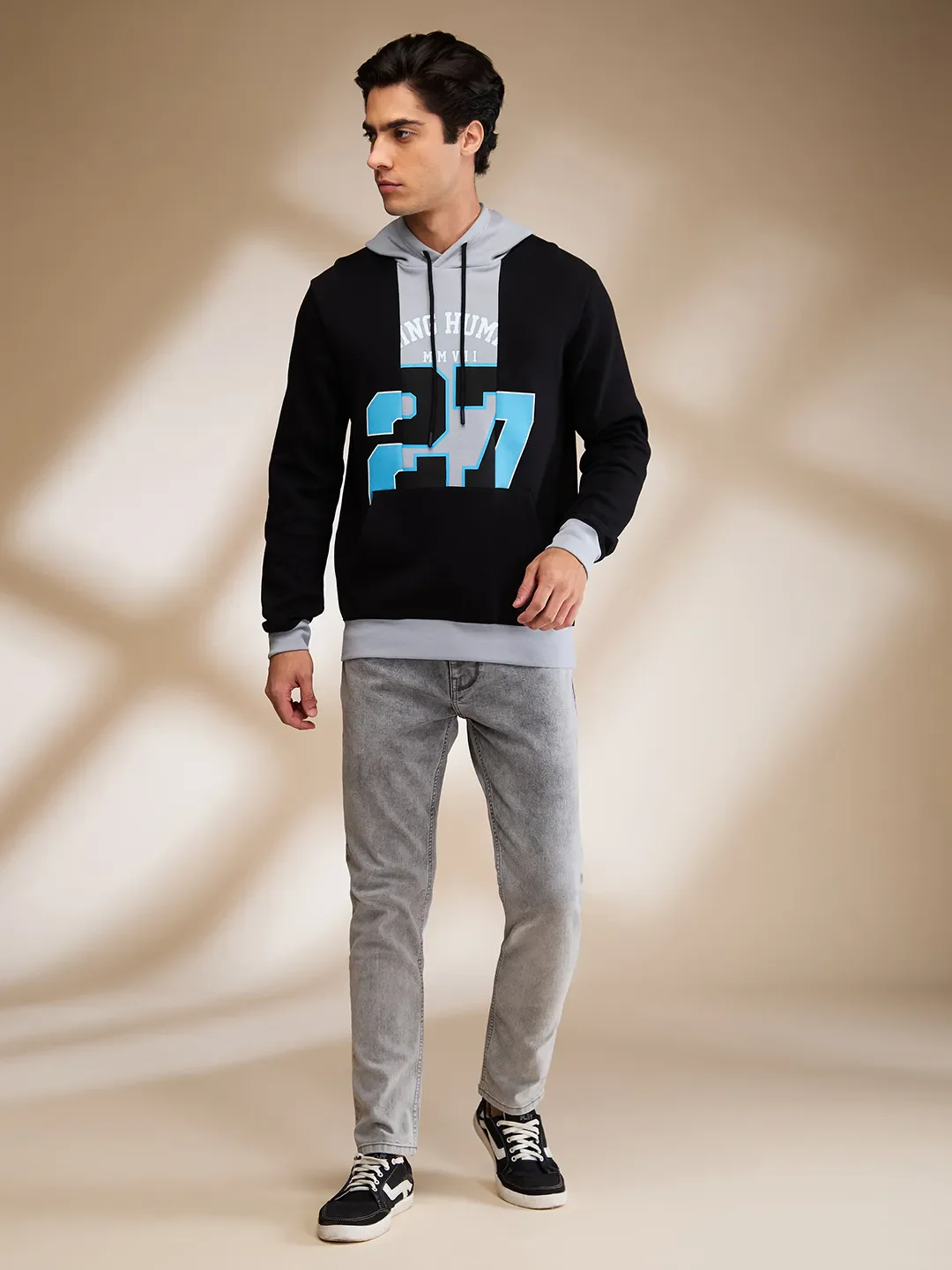 Black Regular Fit Hoodie by Being Human Clothing - Image 2