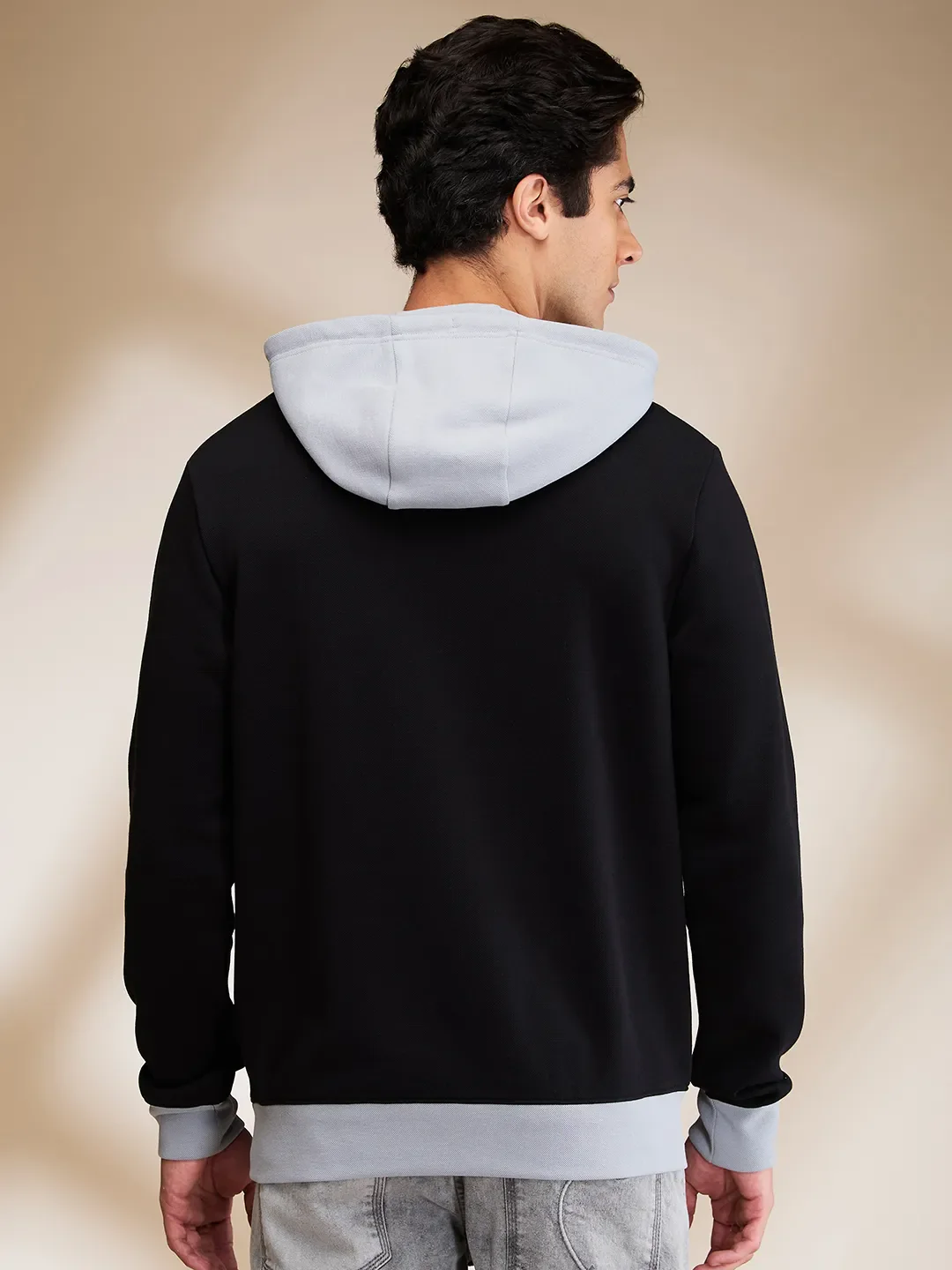 Black Regular Fit Hoodie by Being Human Clothing - Image 3