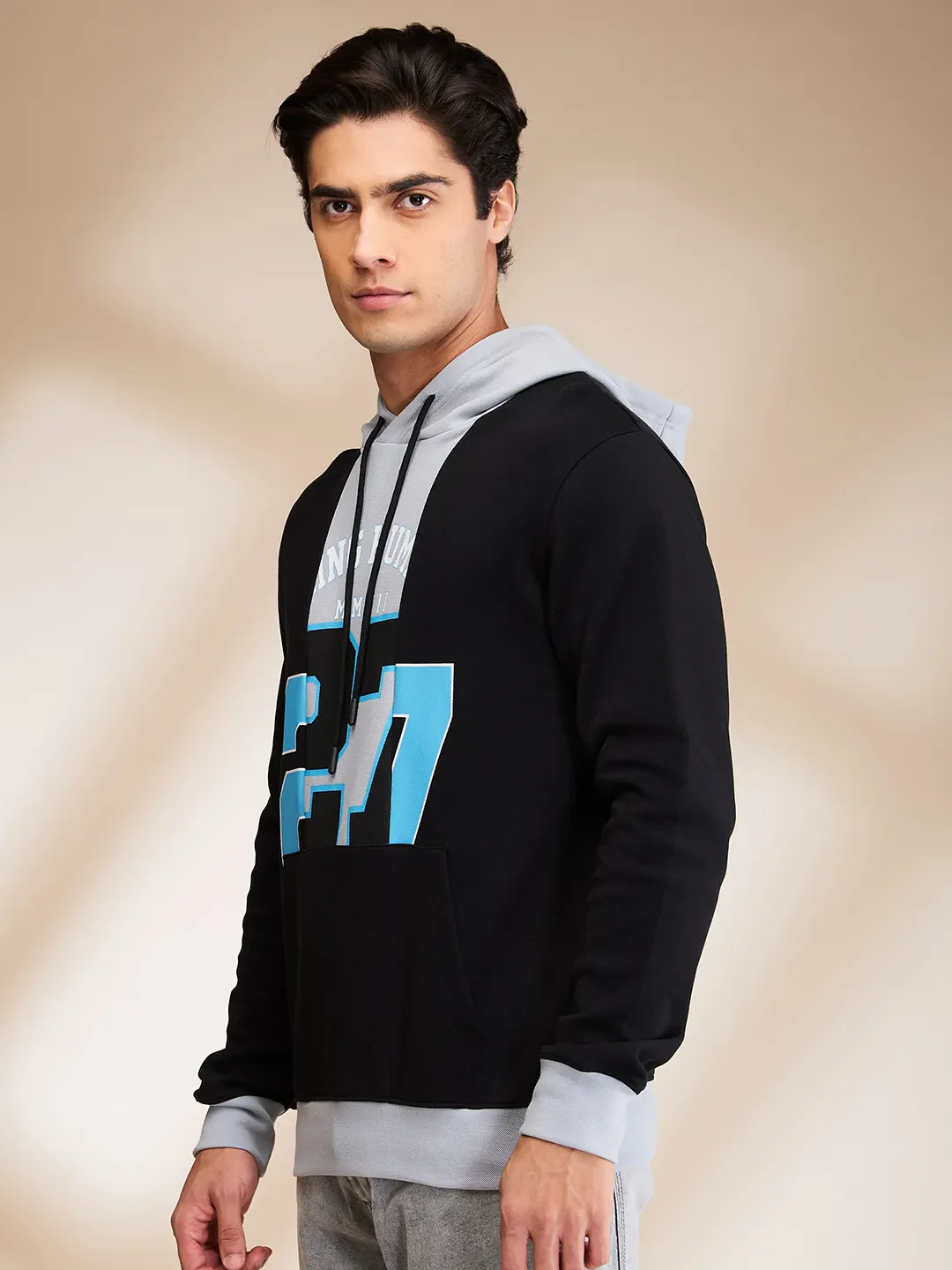 Black Regular Fit Hoodie by Being Human Clothing - Image 4