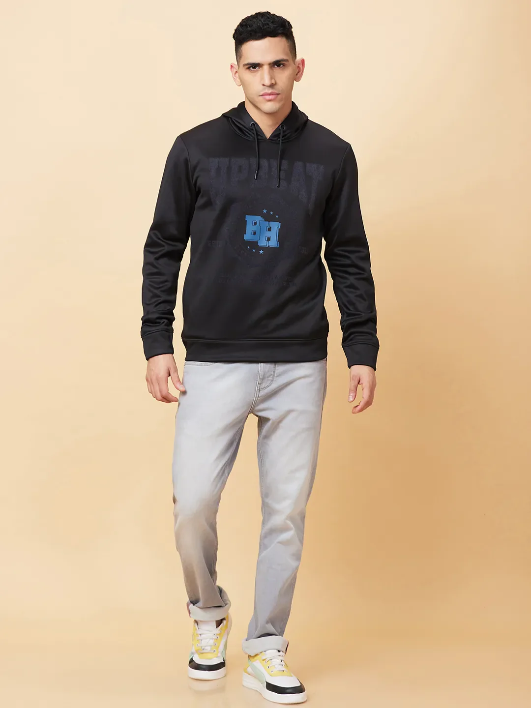 Black Regular Fit Hoodie by Being Human Clothing - Image 2