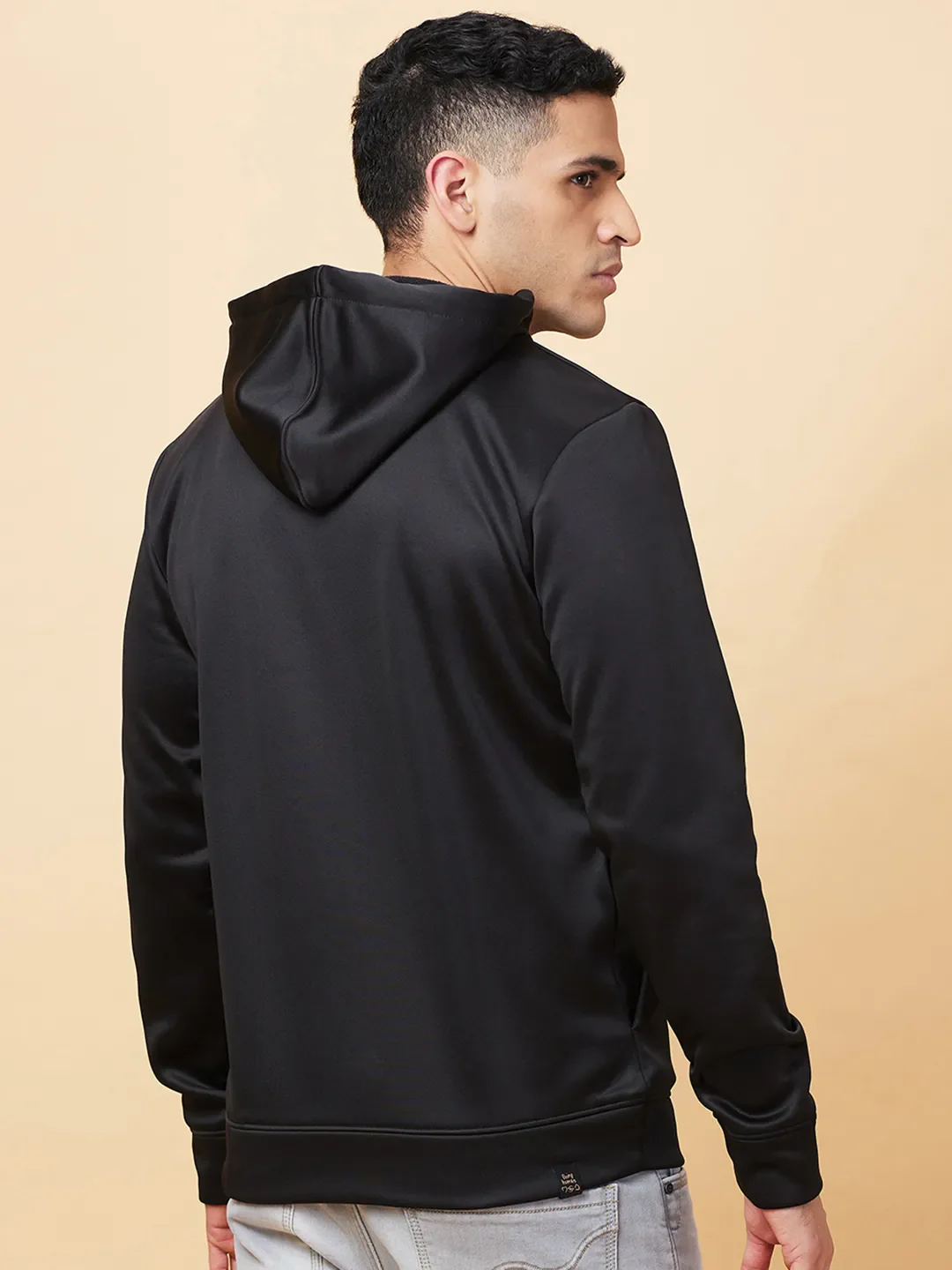 Black Regular Fit Hoodie by Being Human Clothing - Image 3