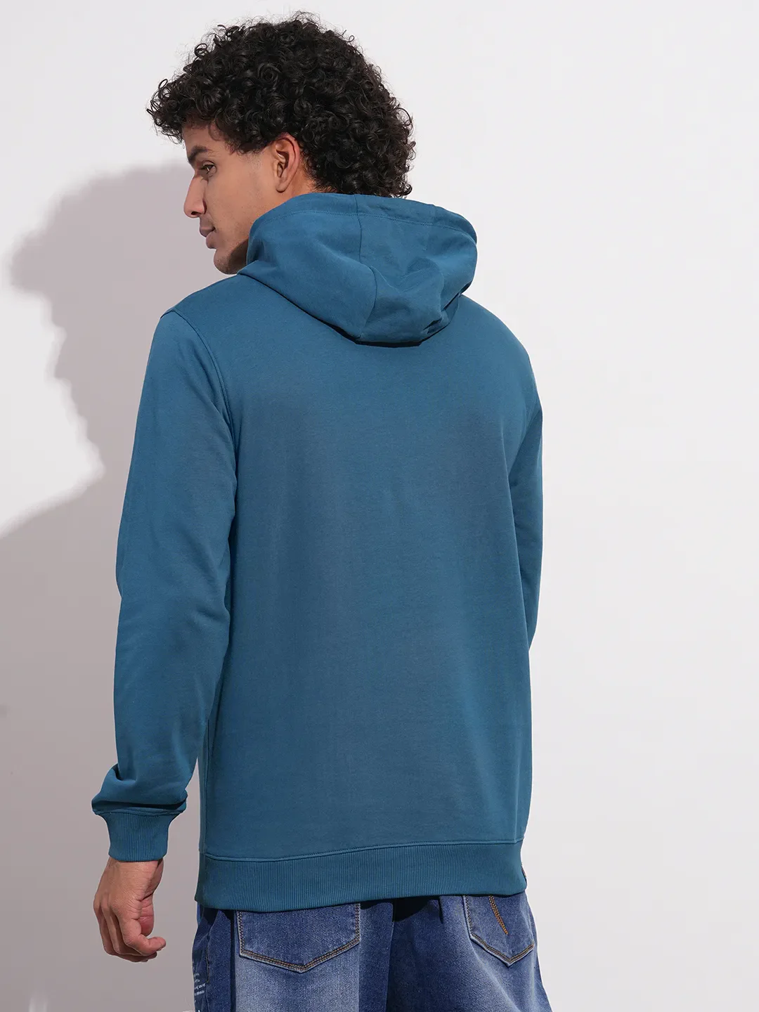 Blue Regular Fit  Long Sleeves Men's Hoodie by Being Human Clothing - Image 3