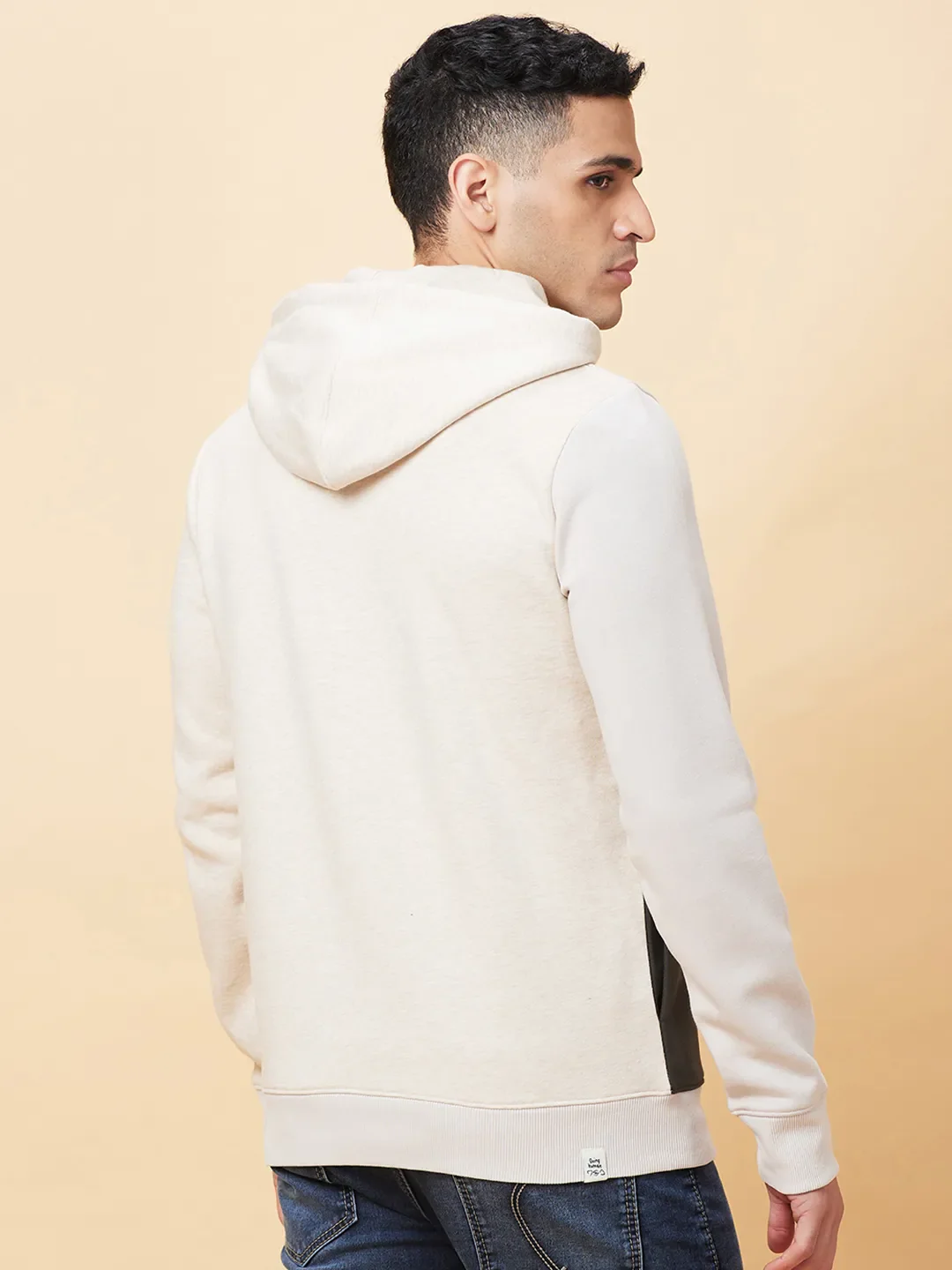 Grey Regular Fit Men's Hoodie by Being Human Clothing - Image 3