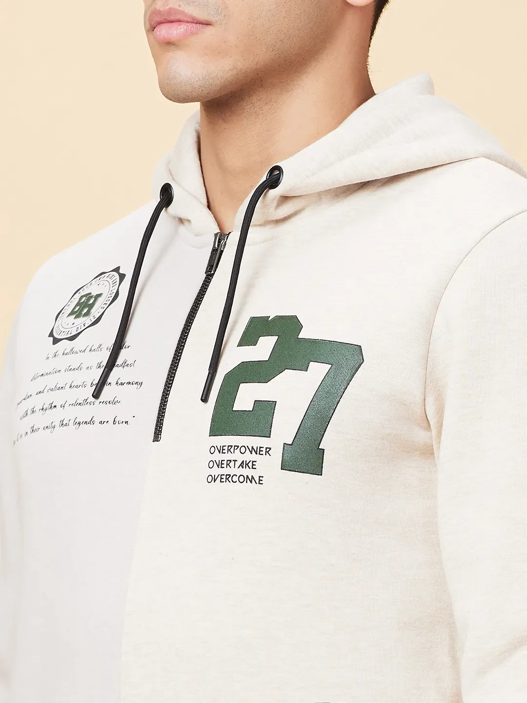 Grey Regular Fit Men's Hoodie by Being Human Clothing - Image 5