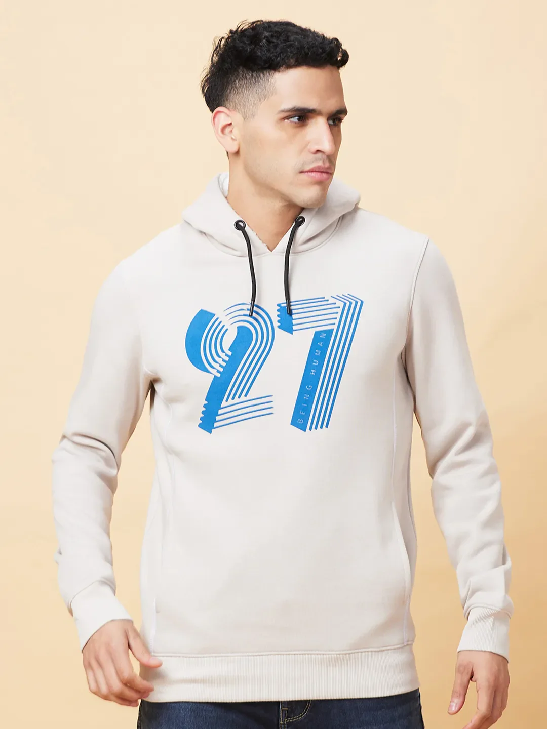 Grey Regular Fit Men's Hoodie by Being Human Clothing