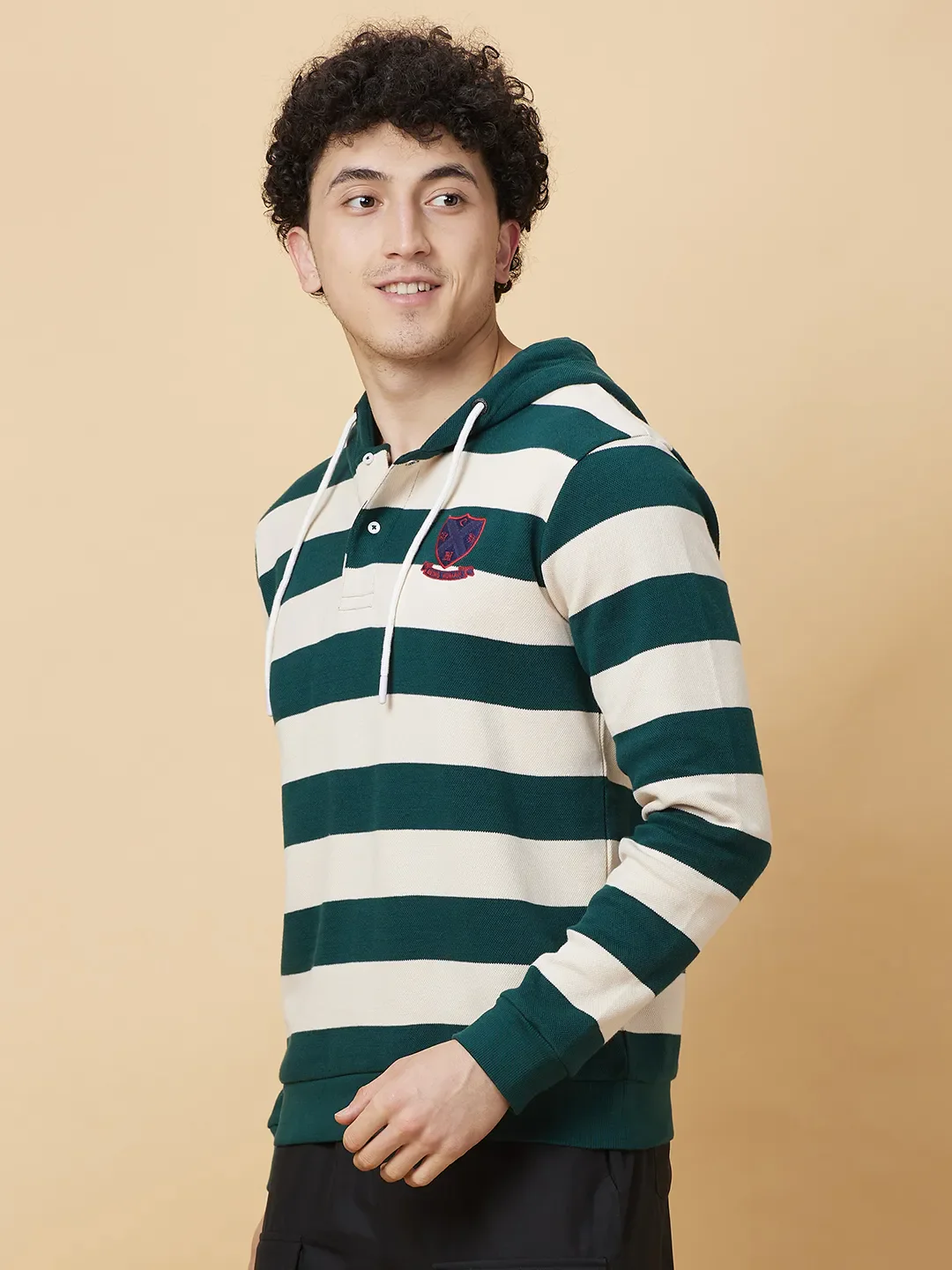 Emerald Regular Fit Men's Hoodie by Being Human Clothing - Image 4