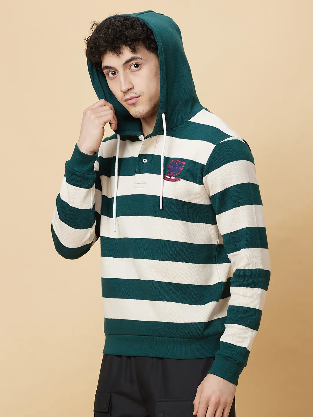 Emerald Regular Fit Men's Hoodie by Being Human Clothing - Image 7