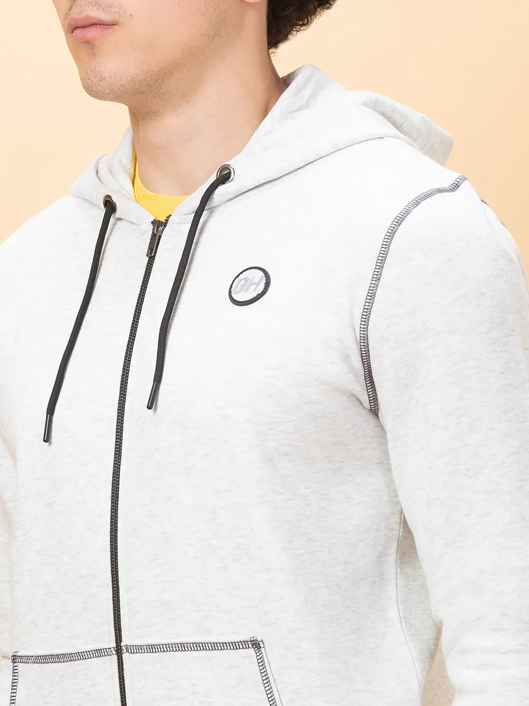 Grey Regular Fit Men's Hoodie by Being Human Clothing - Image 5