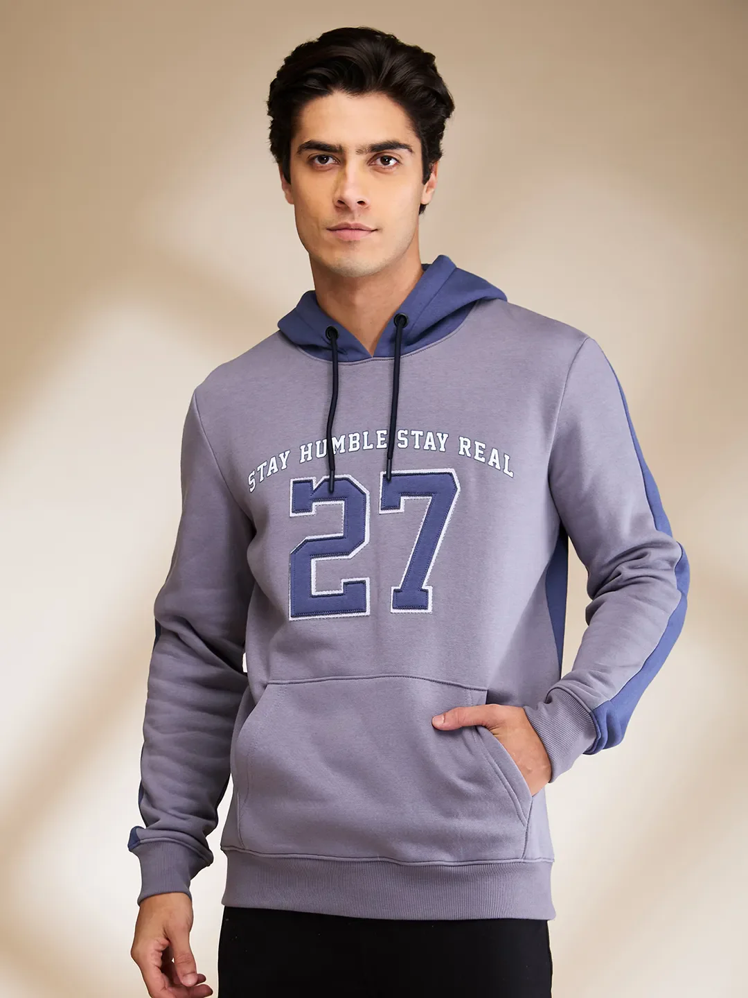 Grey Regular Fit Men's Hoodie by Being Human Clothing