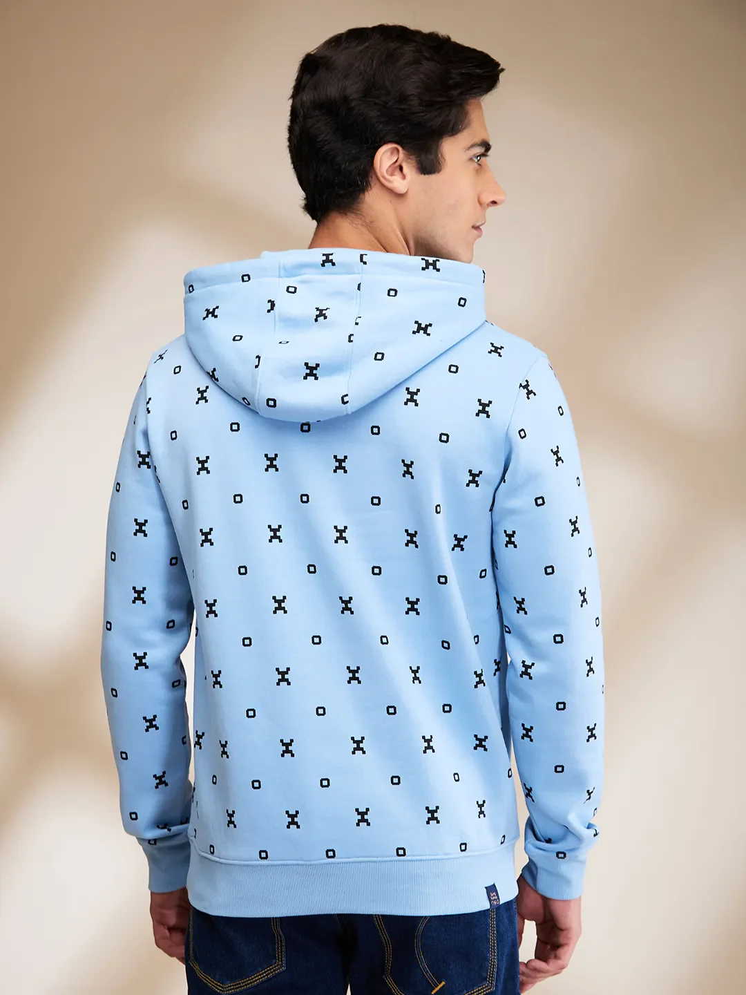 Blue Regular Fit  Long Sleeves Men's Hoodie by Being Human Clothing - Image 3