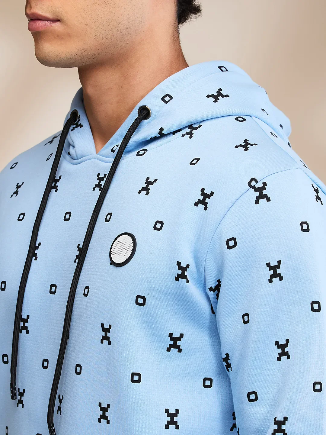 Blue Regular Fit  Long Sleeves Men's Hoodie by Being Human Clothing - Image 5