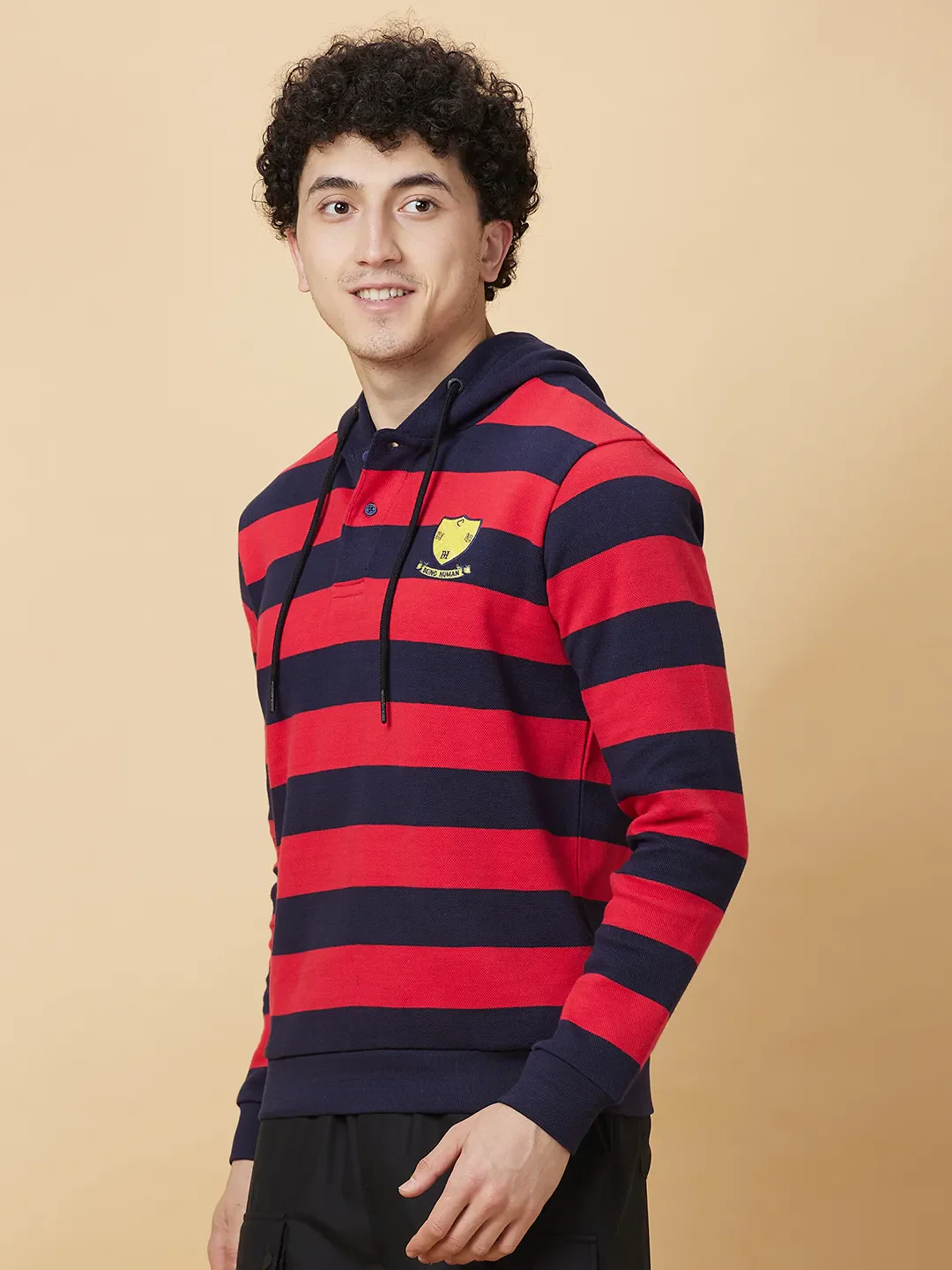 Midnight Blue Regular Fit Men's Hoodie by Being Human Clothing - Image 4