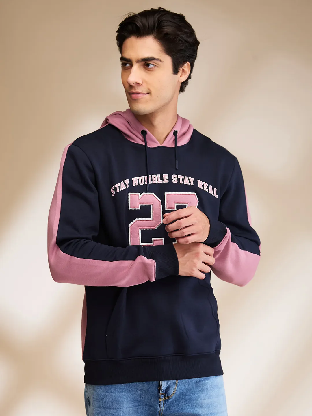 Navy Regular Fit Men's Hoodie by Being Human Clothing