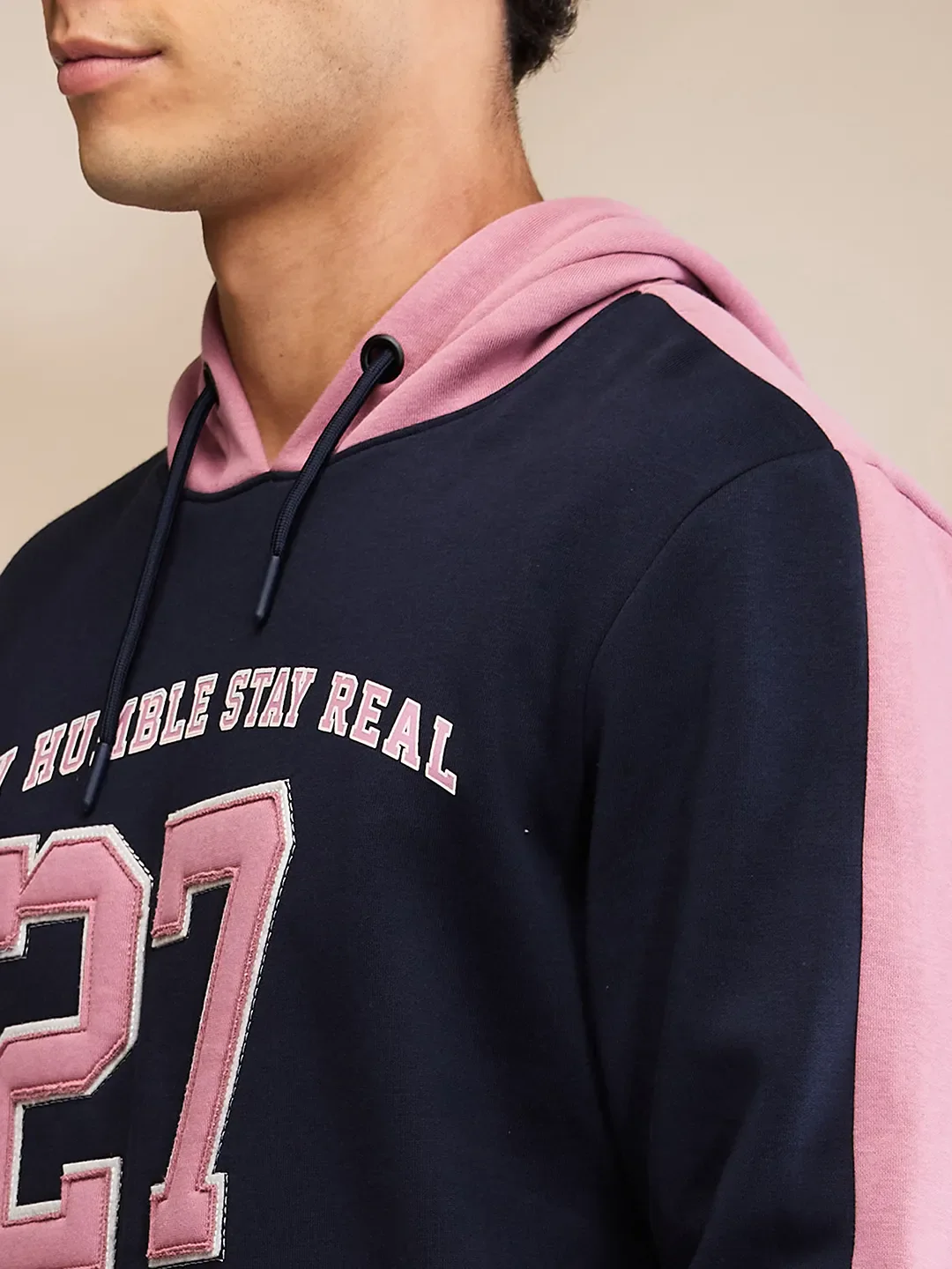 Navy Regular Fit Men's Hoodie by Being Human Clothing - Image 5