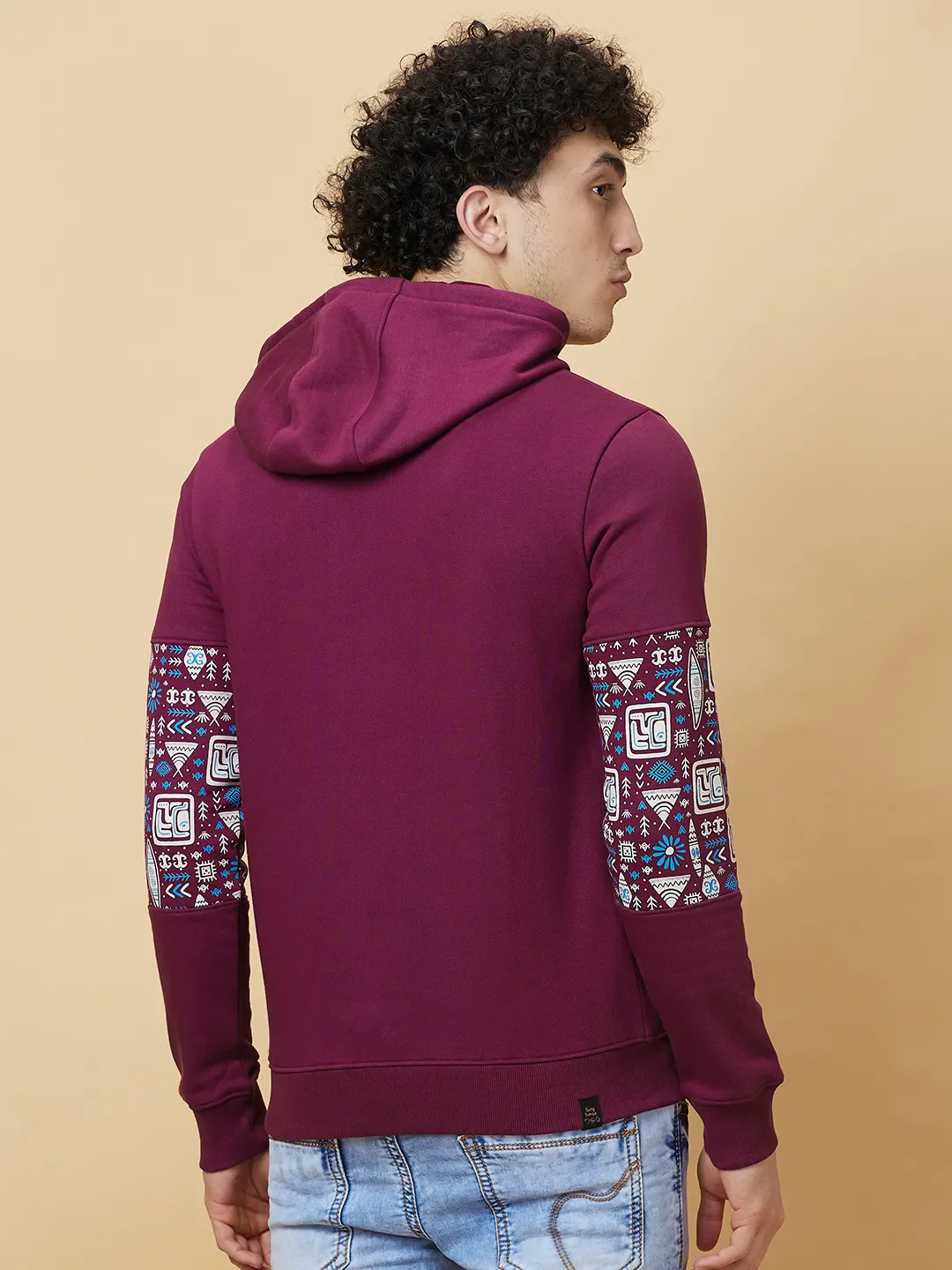 Purple Regular Fit Men's Hoodie by Being Human Clothing - Image 3