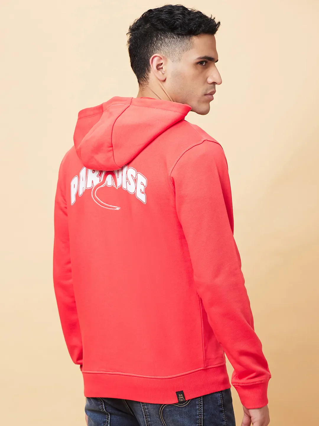 Red Regular Fit Men's Hoodie by Being Human Clothing - Image 3
