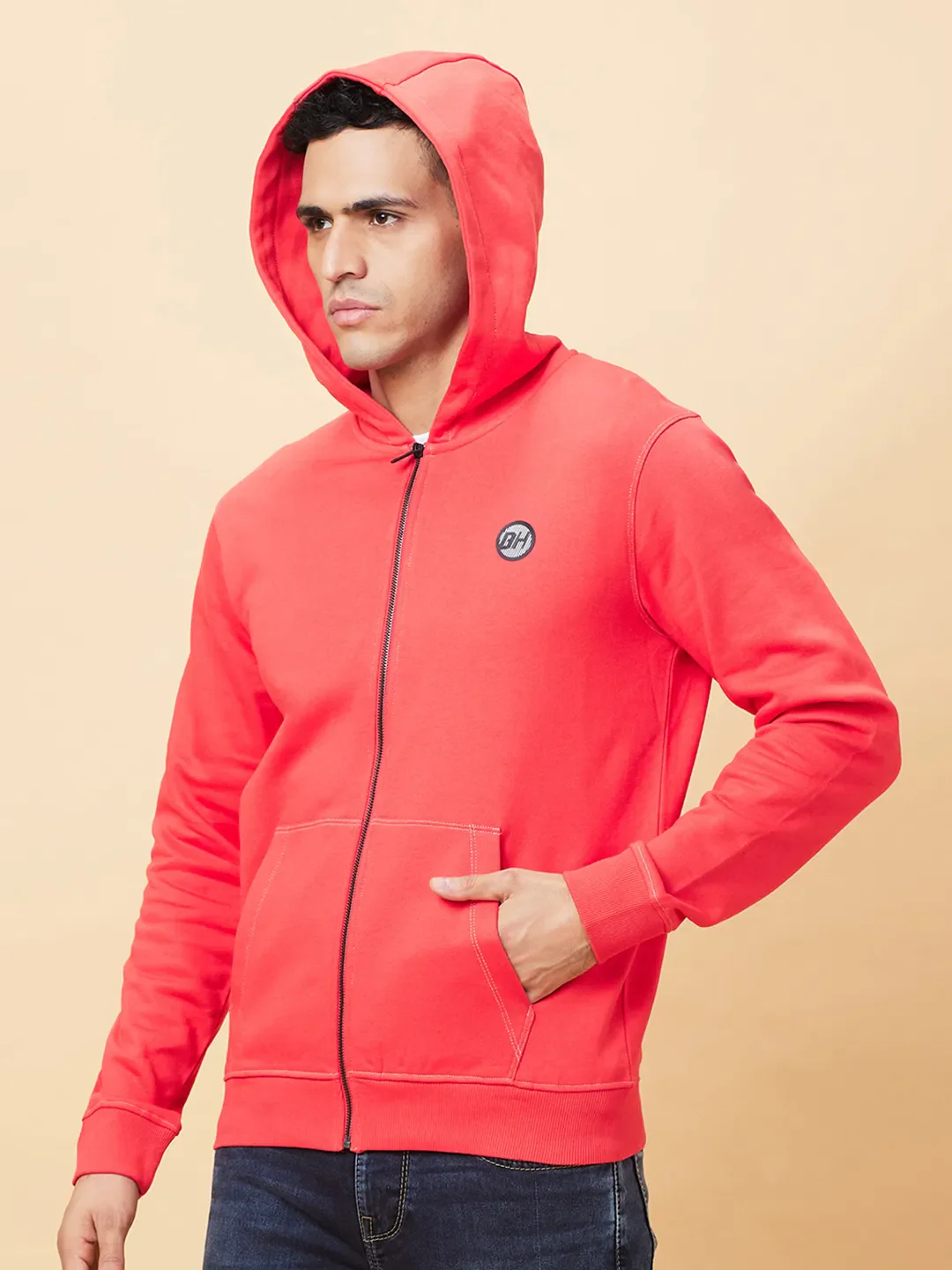 Red Regular Fit Men's Hoodie by Being Human Clothing - Image 4