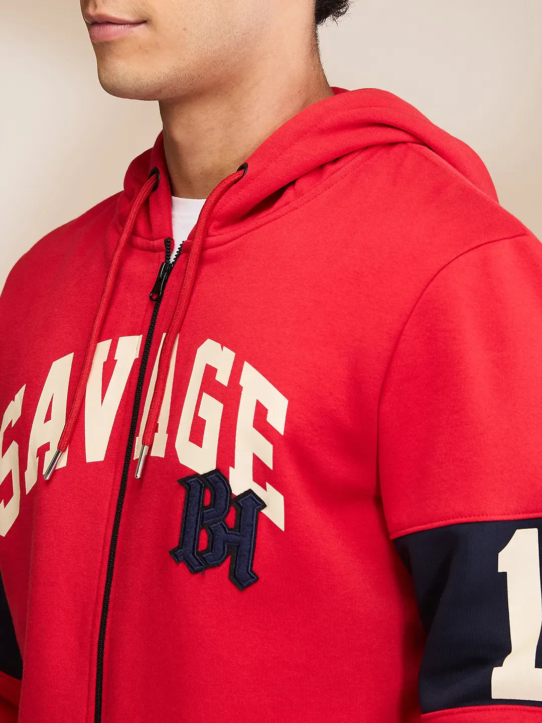 Red Regular Fit Men's Hoodie by Being Human Clothing - Image 5