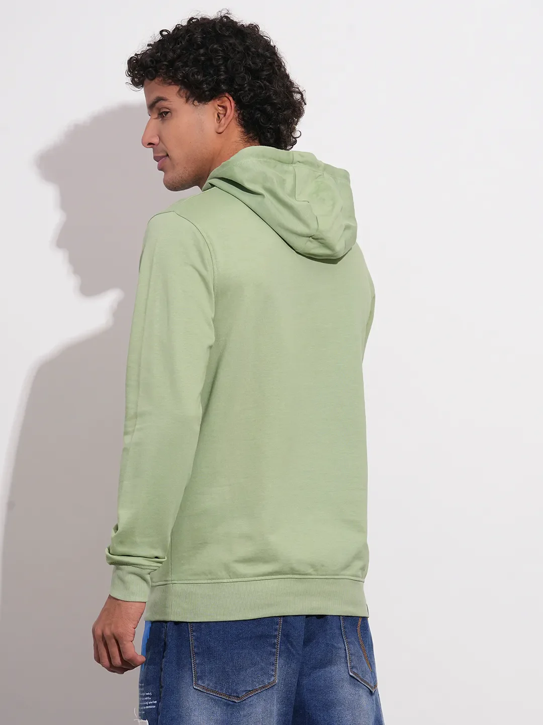 Green Regular Fit  Long Sleeves Men's Hoodie by Being Human Clothing - Image 3