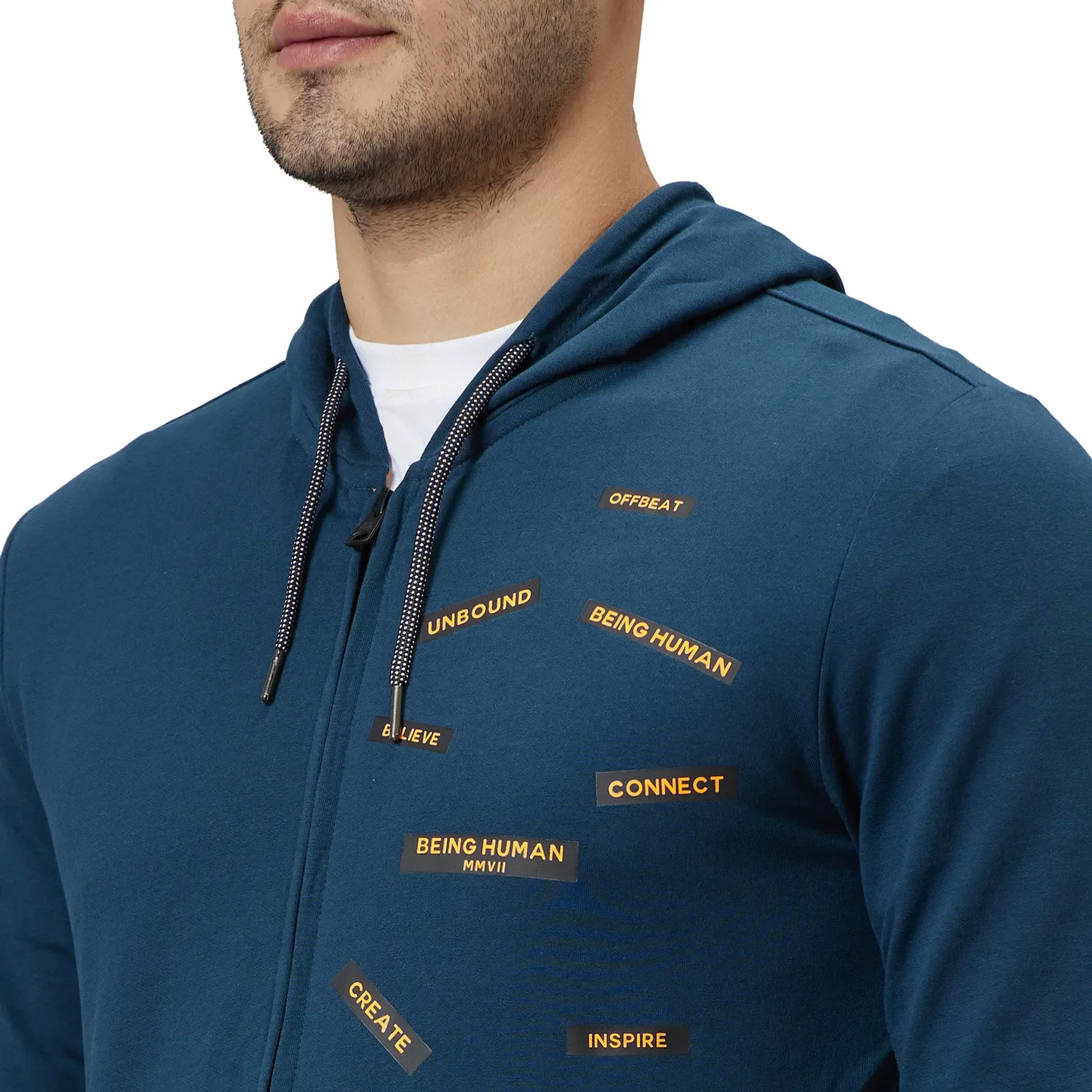 Green Regular Fit  Long Sleeves Men's Hoodie by Being Human Clothing - Image 5