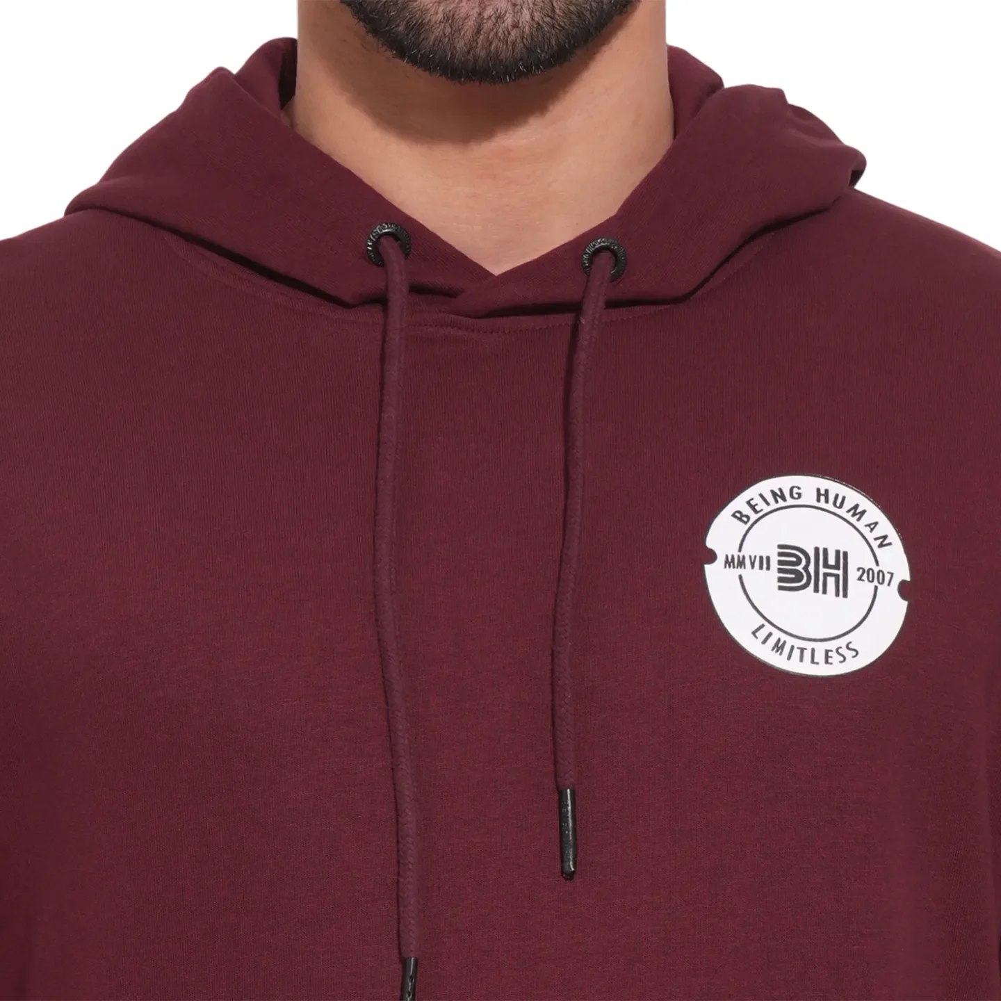 Red Regular Fit  Long Sleeves Men's Hoodie by Being Human Clothing - Image 5
