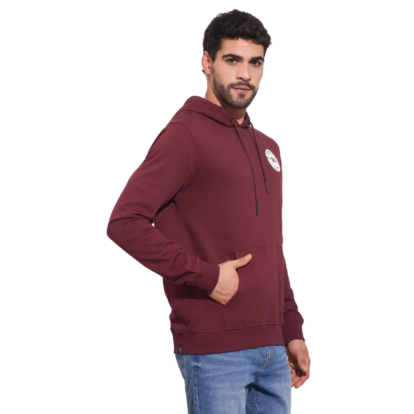 Red Regular Fit  Long Sleeves Men's Hoodie by Being Human Clothing - Image 6