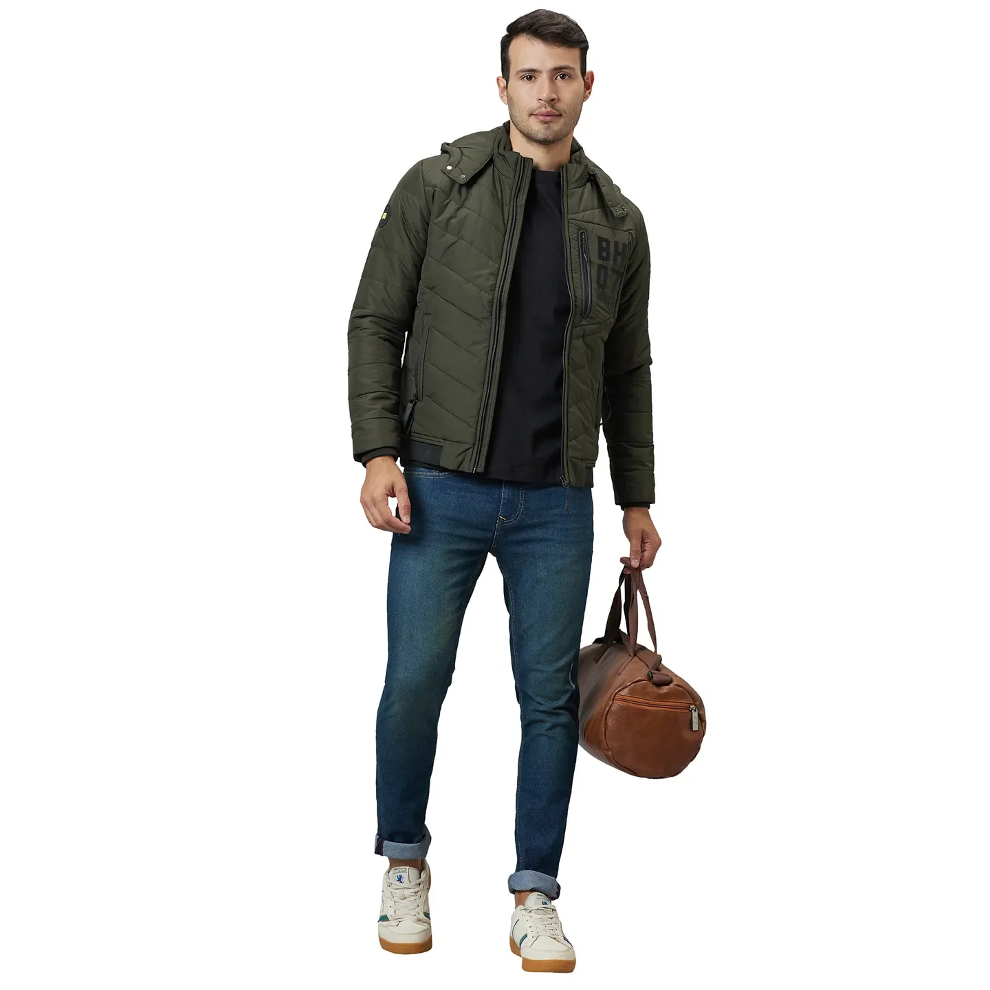 Green Regular Fit Long Sleeves Men's Jacket by Being Human Clothing - Image 5