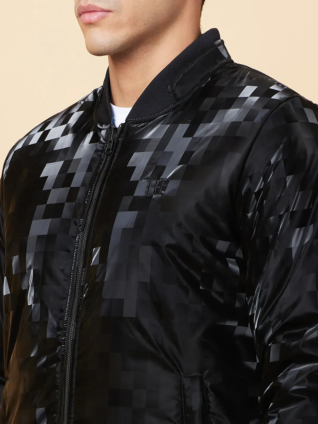 Black Regular Fit Men's Jacket by Being Human Clothing - Image 5