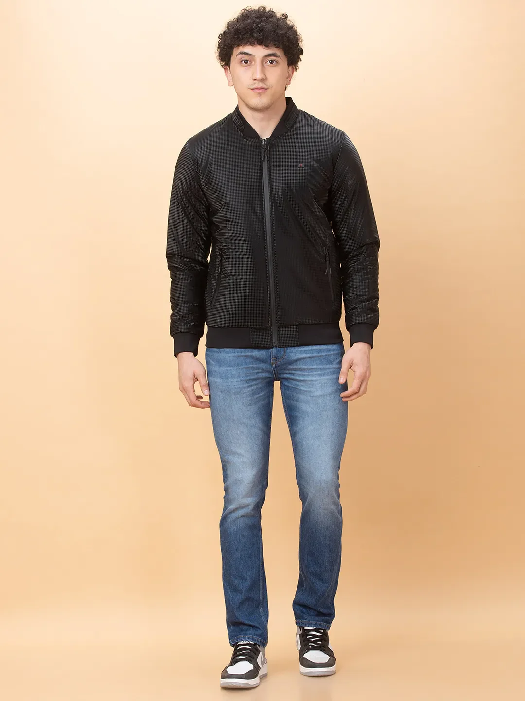 Black Regular Fit Men's Jacket by Being Human Clothing - Image 2