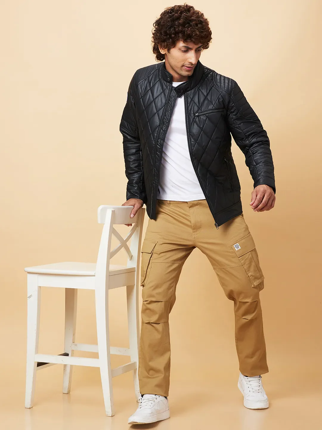Black Regular Fit Men's Jacket by Being Human Clothing - Image 6