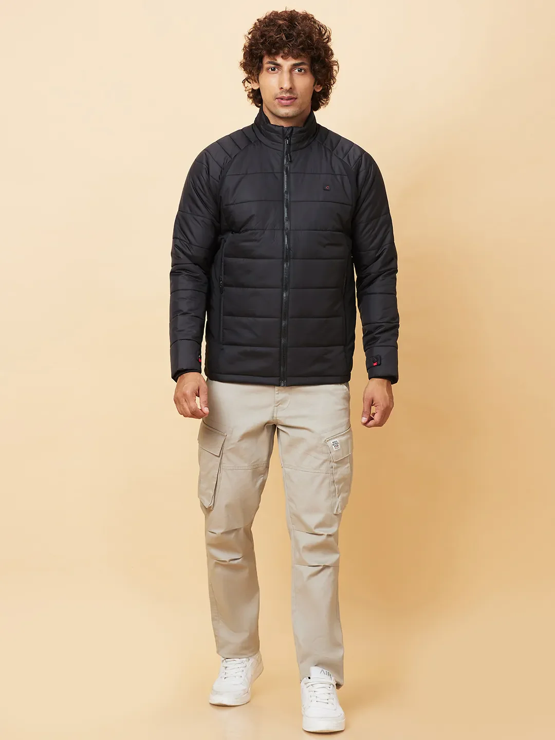 Black Regular Fit Long Sleeves Men's Jacket by Being Human Clothing - Image 2