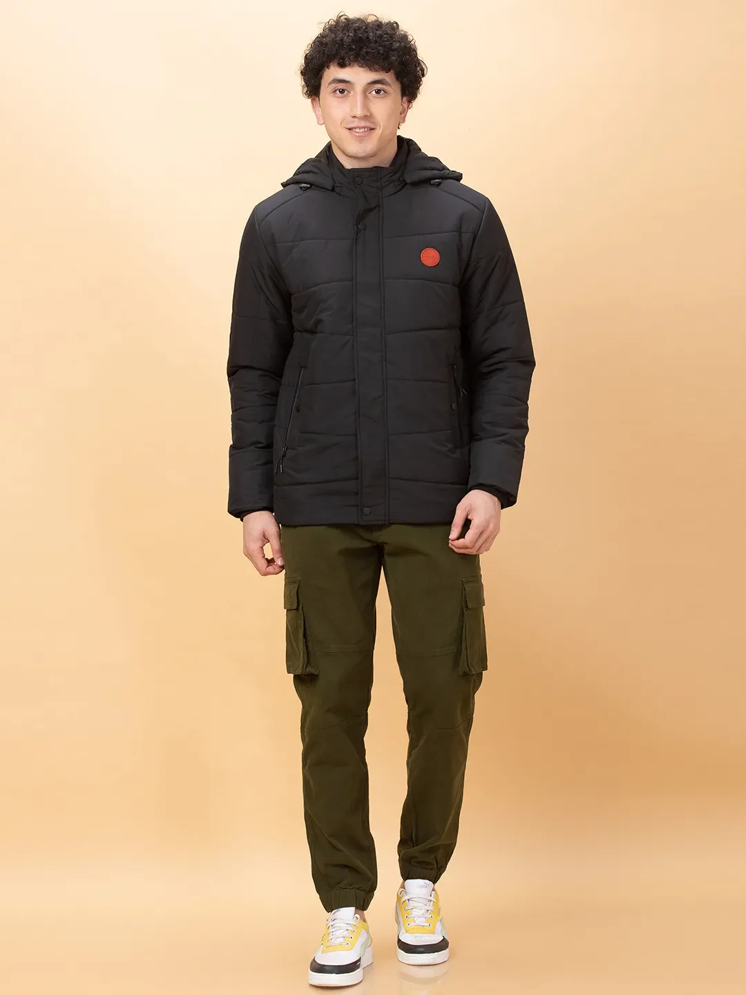 Black Regular Fit Long Sleeves Men's Jacket by Being Human Clothing - Image 2