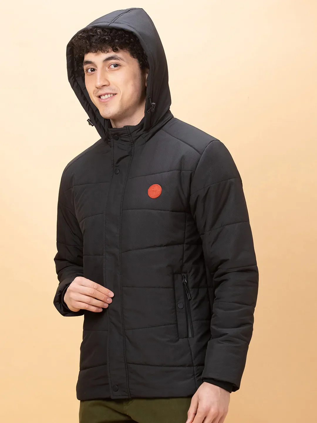 Black Regular Fit Long Sleeves Men's Jacket by Being Human Clothing - Image 4