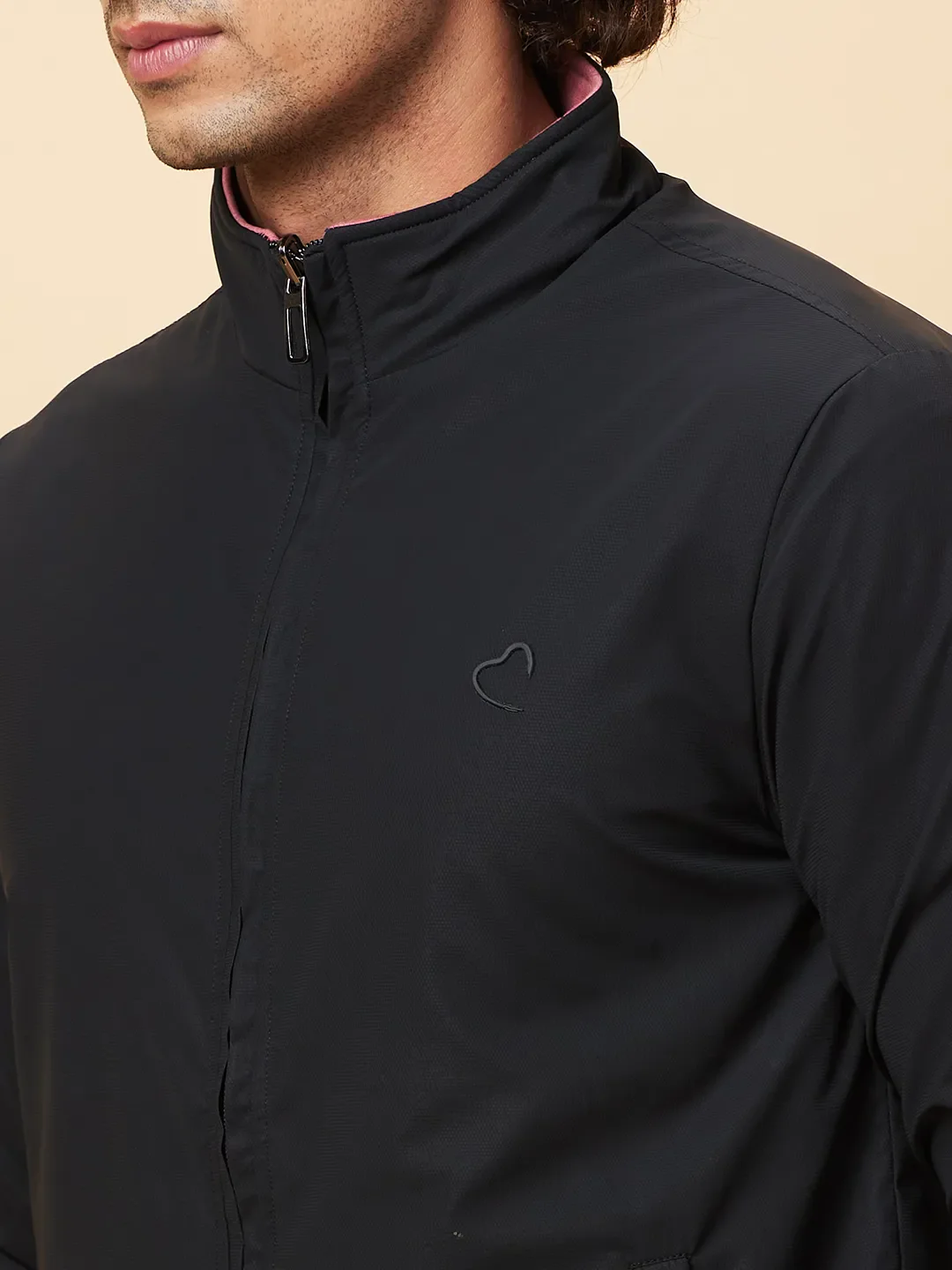 Black Regular Fit Men's Jacket by Being Human Clothing - Image 5