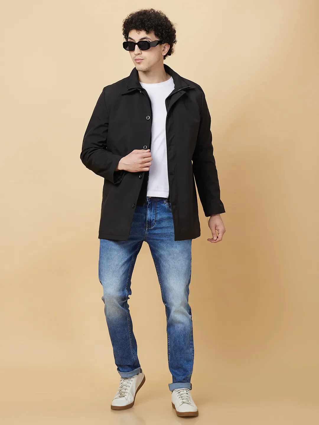 Black Regular Fit Long Sleeves Men's Jacket by Being Human Clothing - Image 6