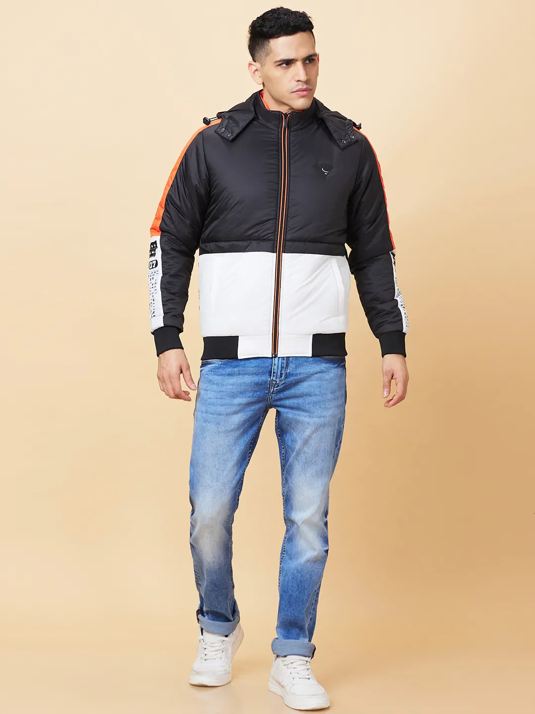 Black Regular Fit Men's Jacket by Being Human Clothing - Image 2