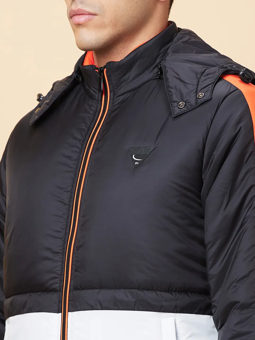 Black Regular Fit Men's Jacket by Being Human Clothing - Image 5