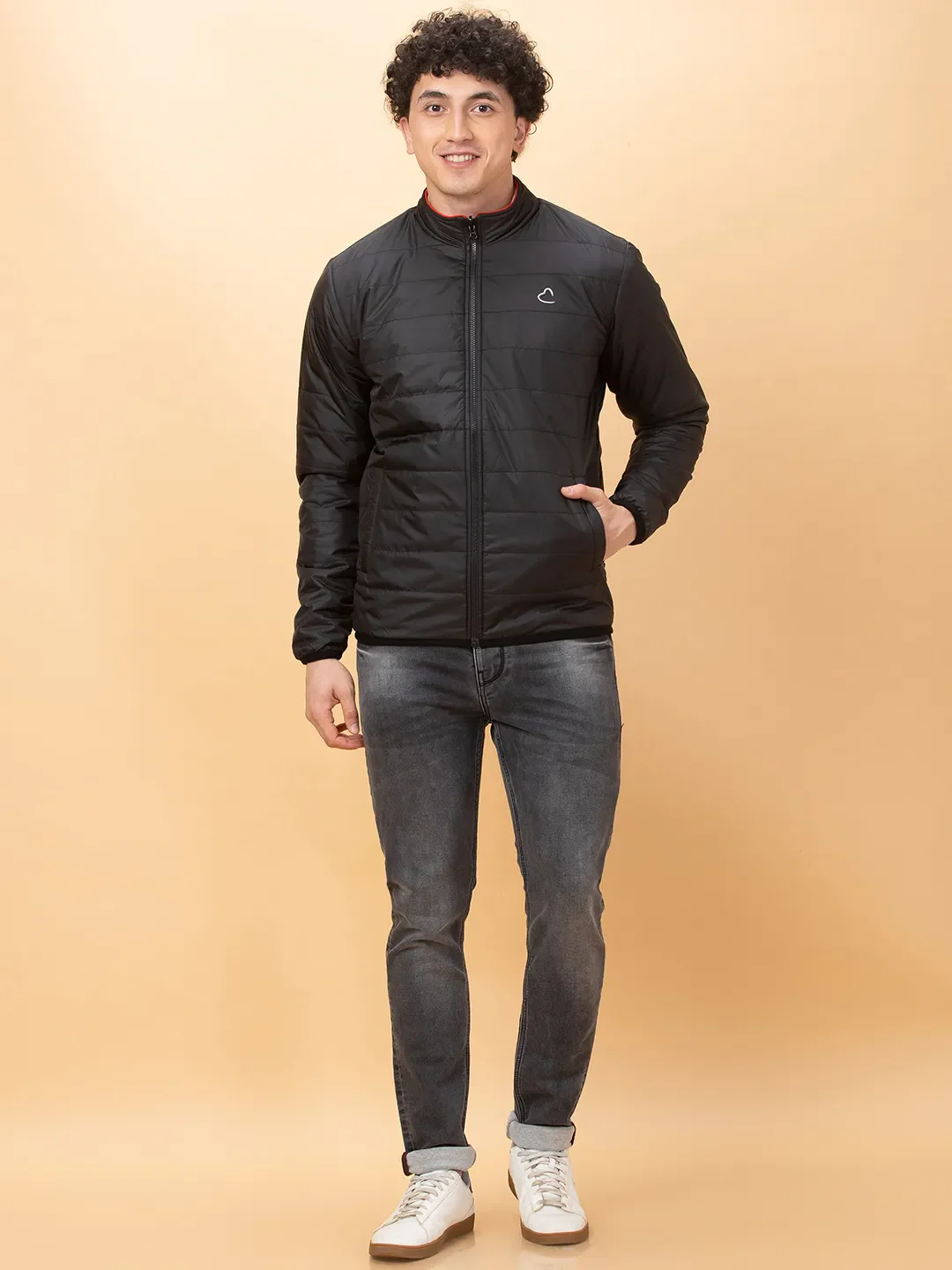 Black & Red Regular Fit Men's Reversible Jacket by Being Human Clothing - Image 2