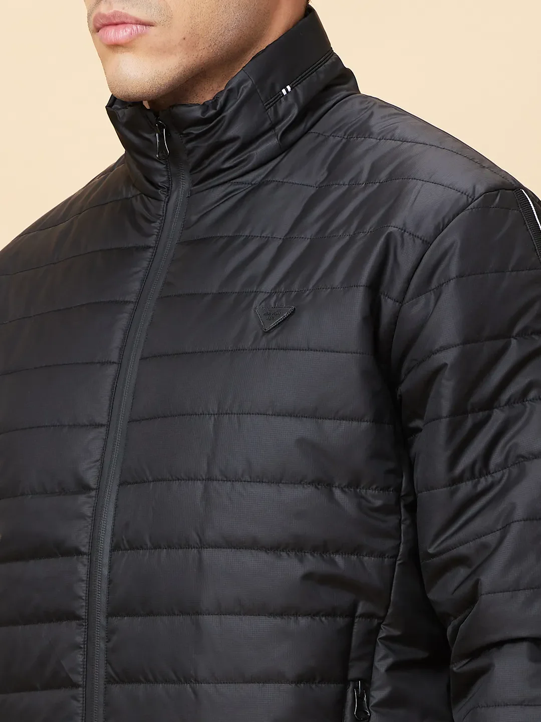 Black Regular Fit Men's Jacket by Being Human Clothing - Image 5