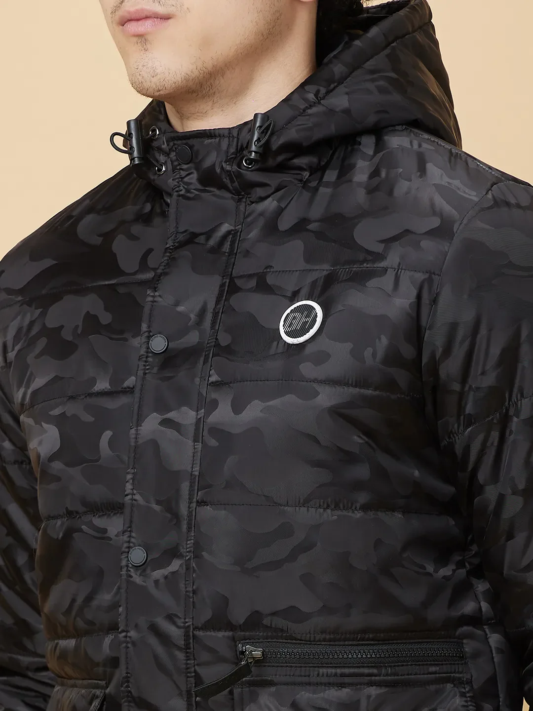 Black Regular Fit Men's Jacket by Being Human Clothing - Image 5